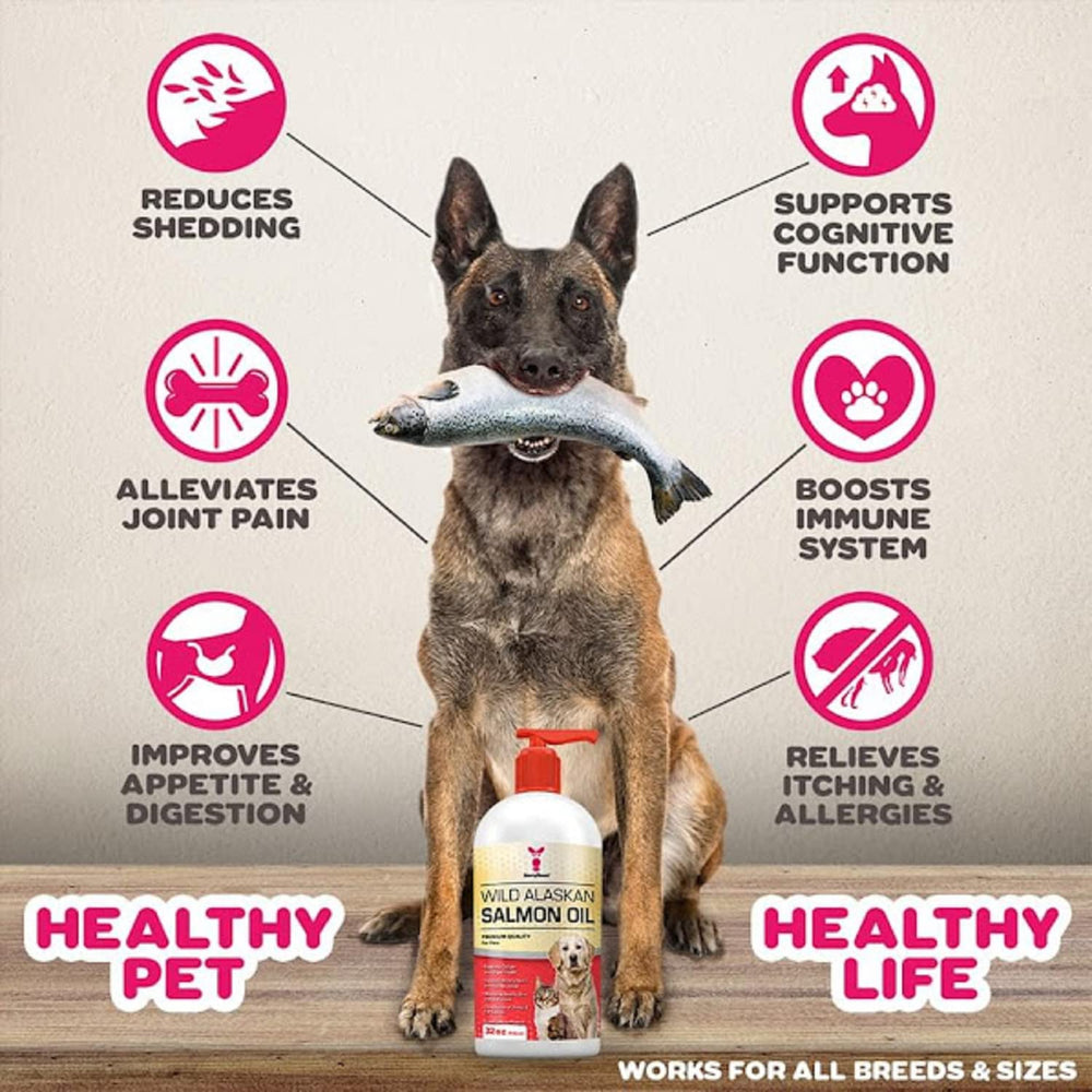 SavvyBeast salmon oil pump-dispense showing precise daily portions for pets.