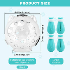 Saycker cat muzzle with air holes for comfortable breathing during use.