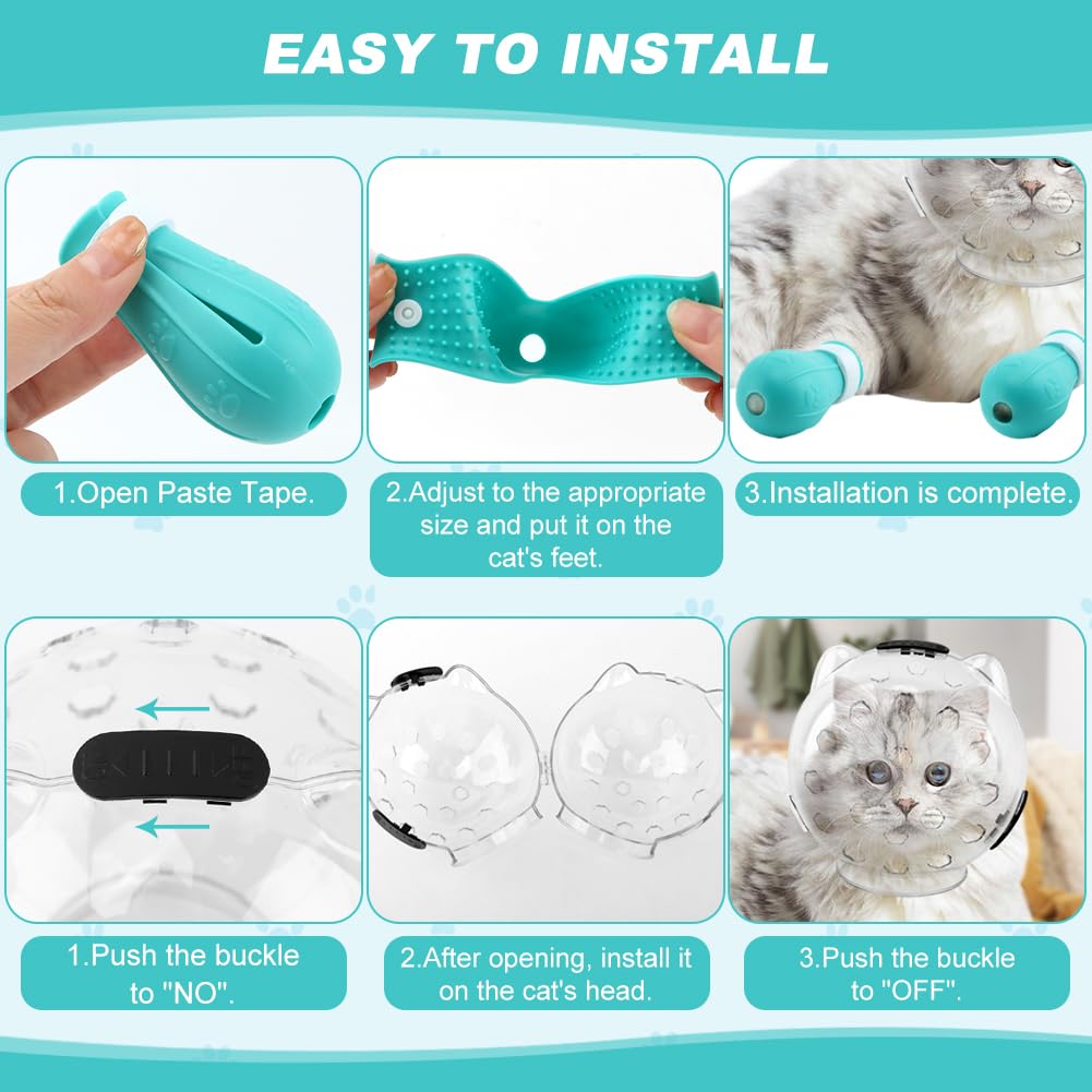 Saycker transparent muzzle allows unobstructed cat vision during grooming