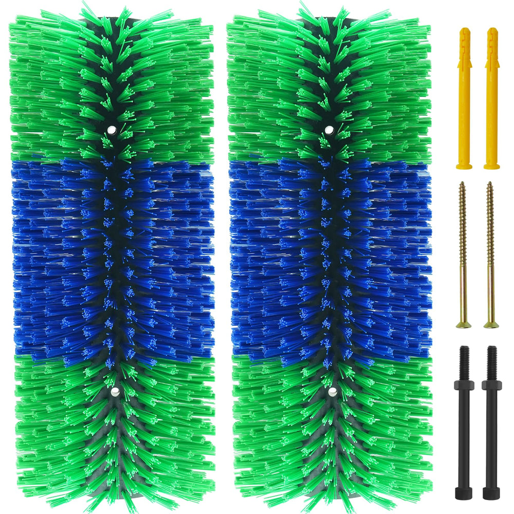 Sayutie Livestock Scratching Brush mounted on stall wall for durable grooming