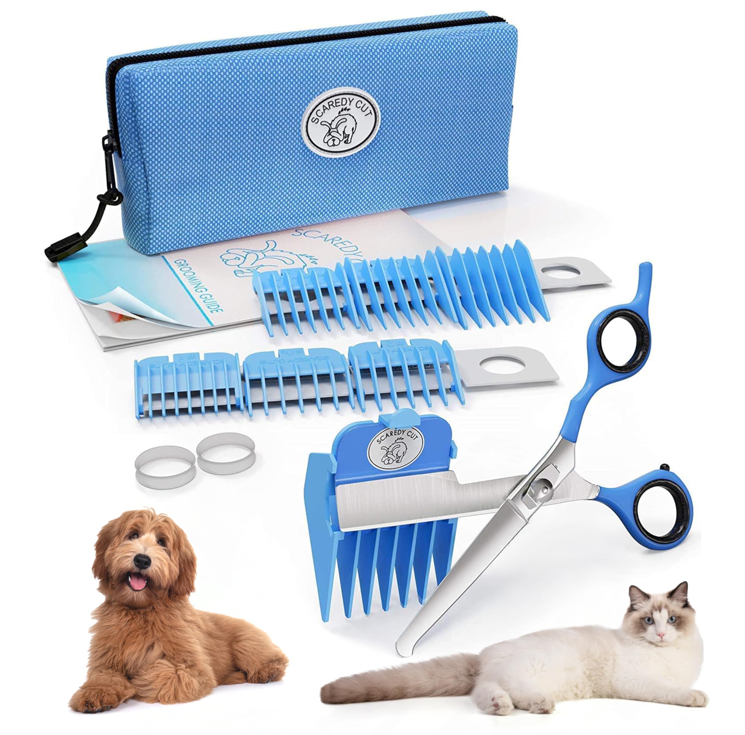 Scaredy Cut silent pet grooming kit for dogs and cats—quiet, stress-free grooming.
