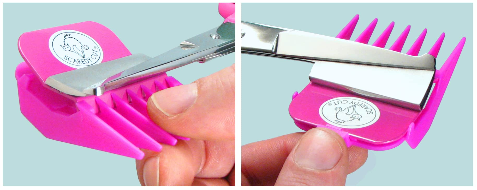 Scaredy Cut snug fit with silicone inserts reduces slipping during grooming.