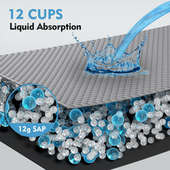 Cross-section highlight of activated carbon and absorbent layer.