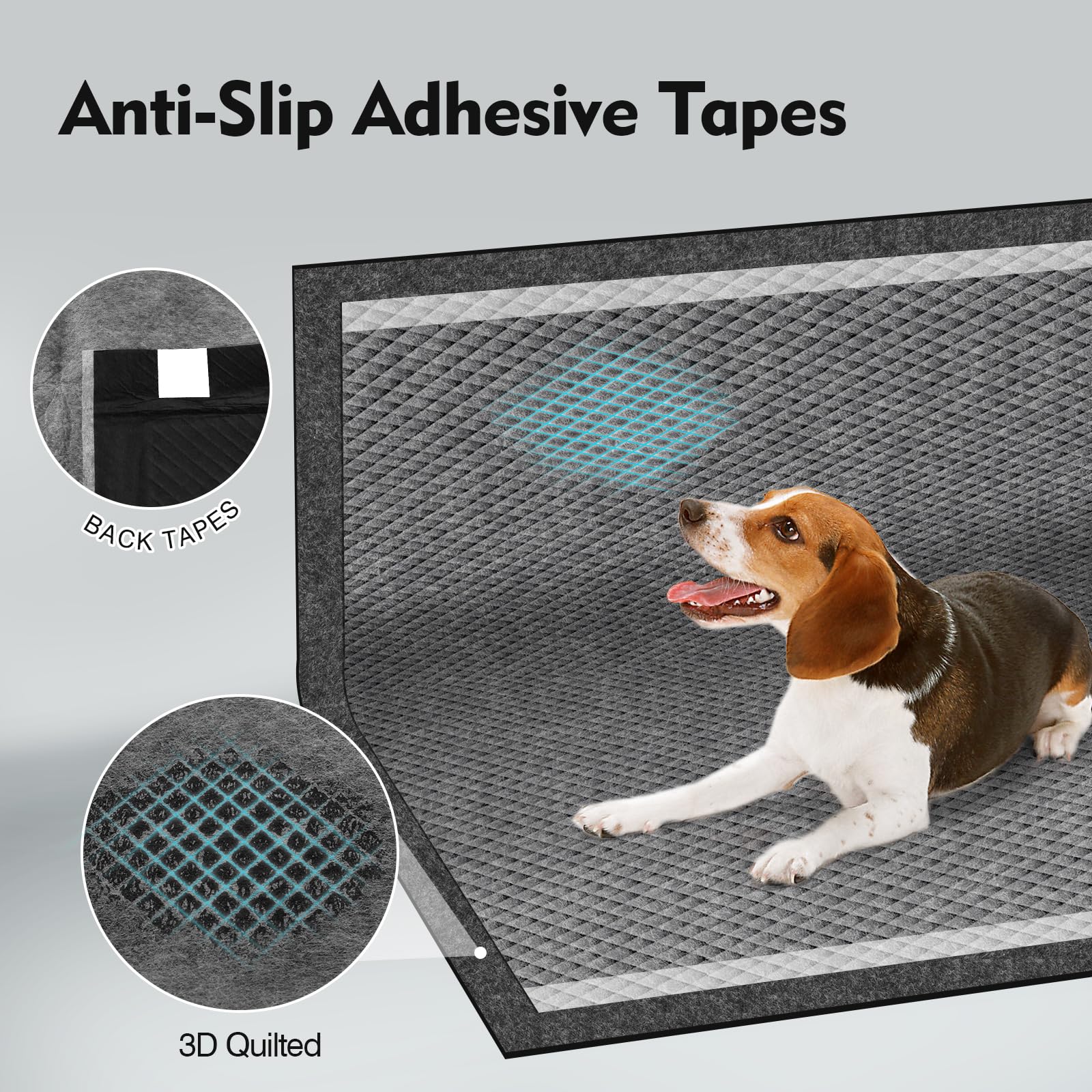 Pad in use during travel with a dog in a car or hotel room.
