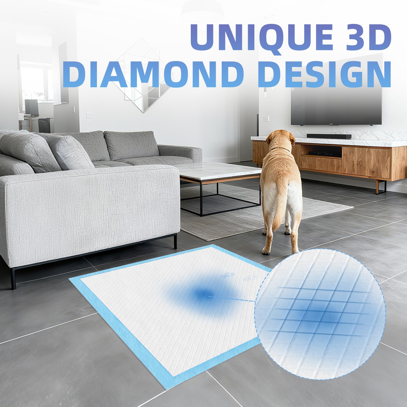 SCLOSE blue pads feature diamond quilting for fast absorption