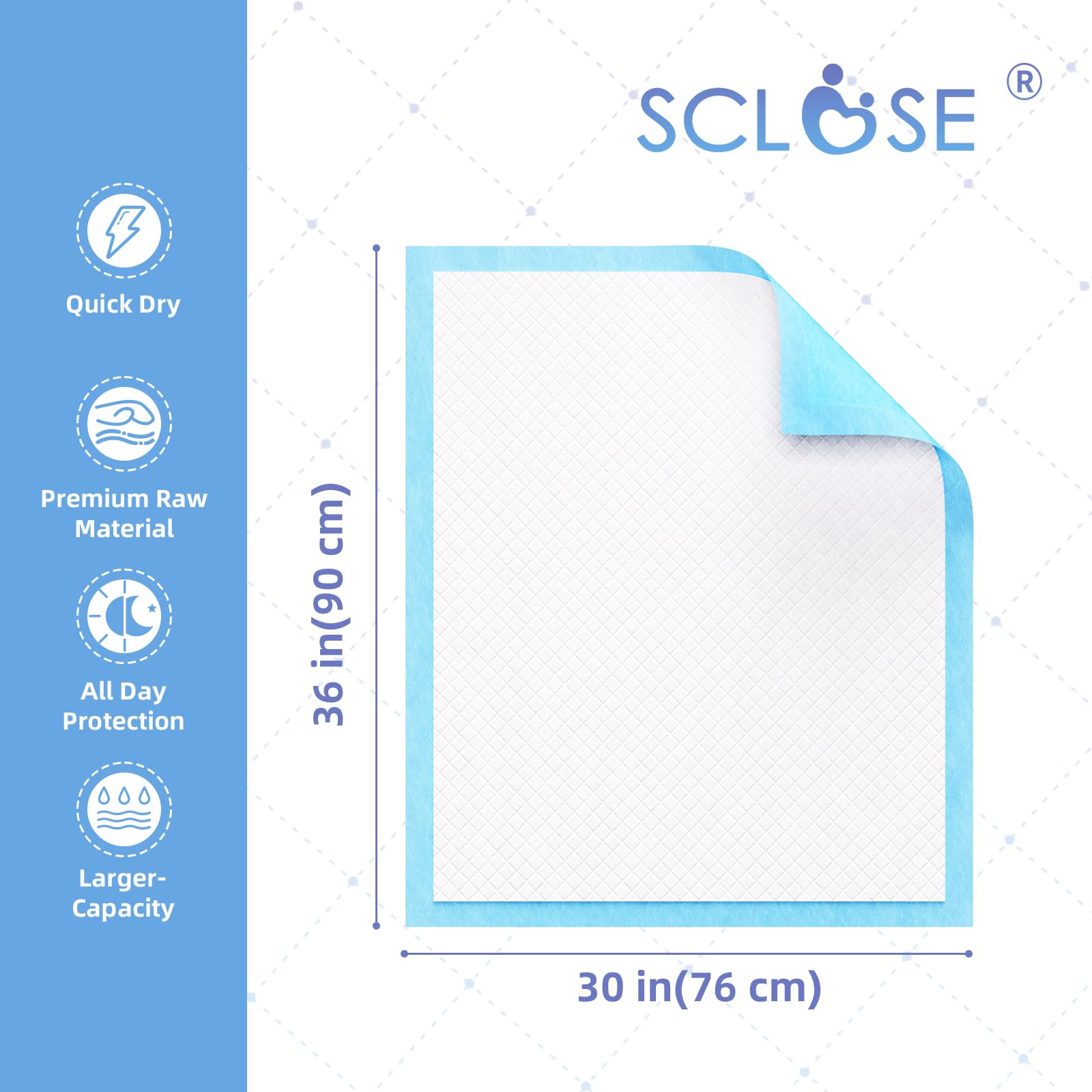 SCLOSE blue pads protect floors during daily potty routines