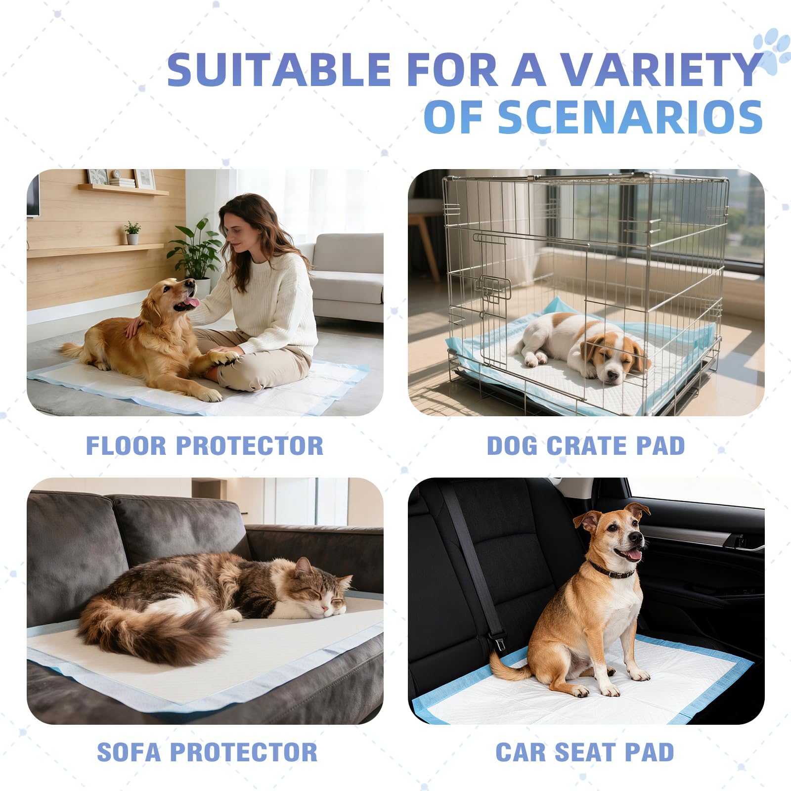 SCLOSE pads ideal for puppy training and easy cleanup after accidents.
