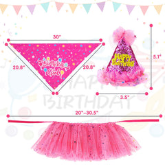 SCENEREAL dog skirt in rose red with adjustable waist for easy dressing