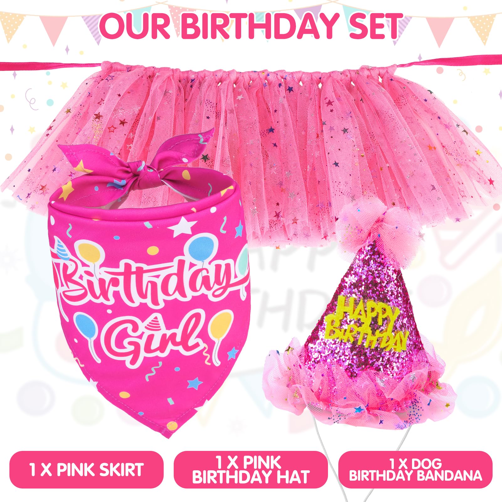 SCENEREAL dog party setup in rose red for memorable moments