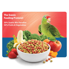 Scenic Mix Paradise digestive fiber close-up, featuring apple pomace and beet pulp.