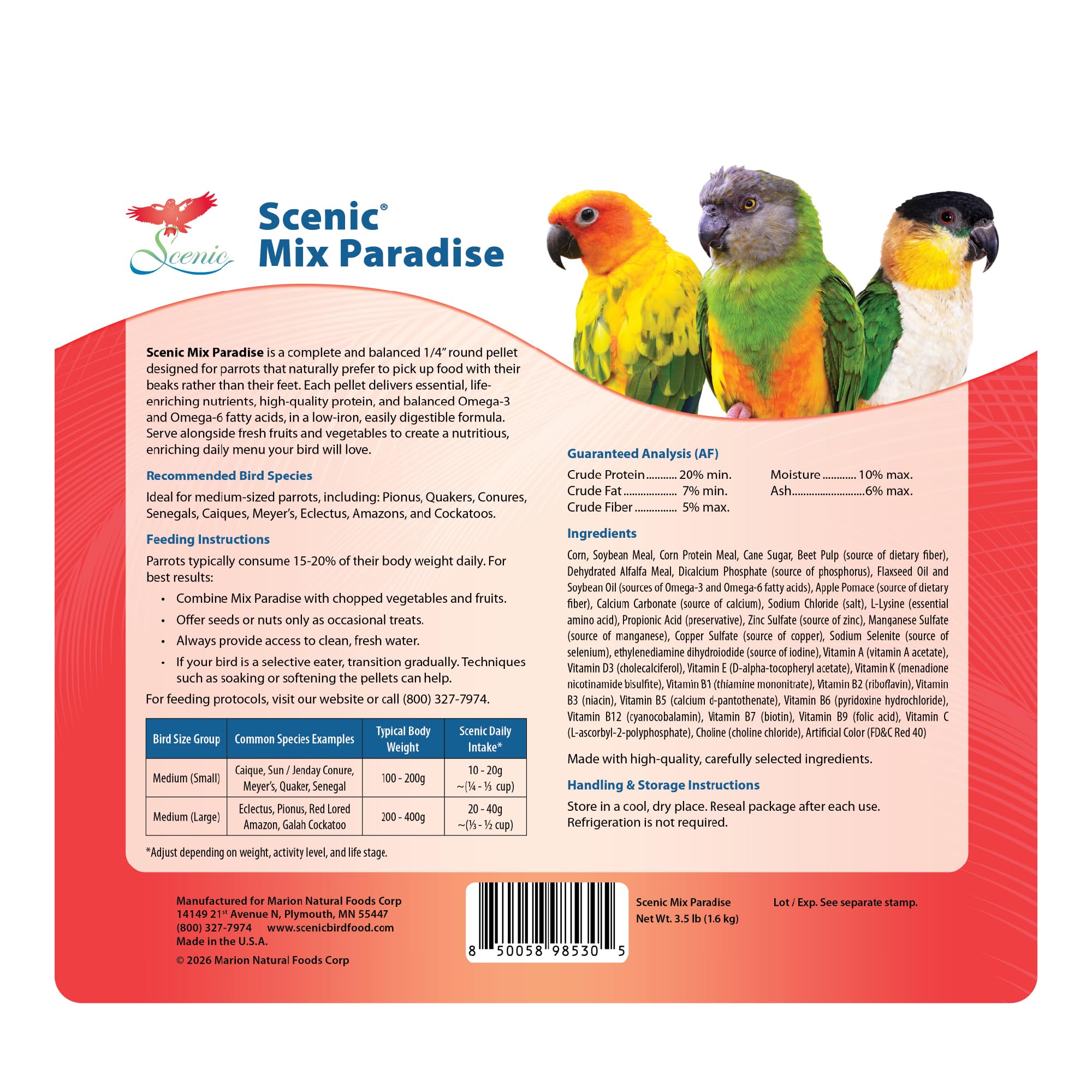Scenic Mix Paradise packaging bag close-up, convenient storage and dispensing.