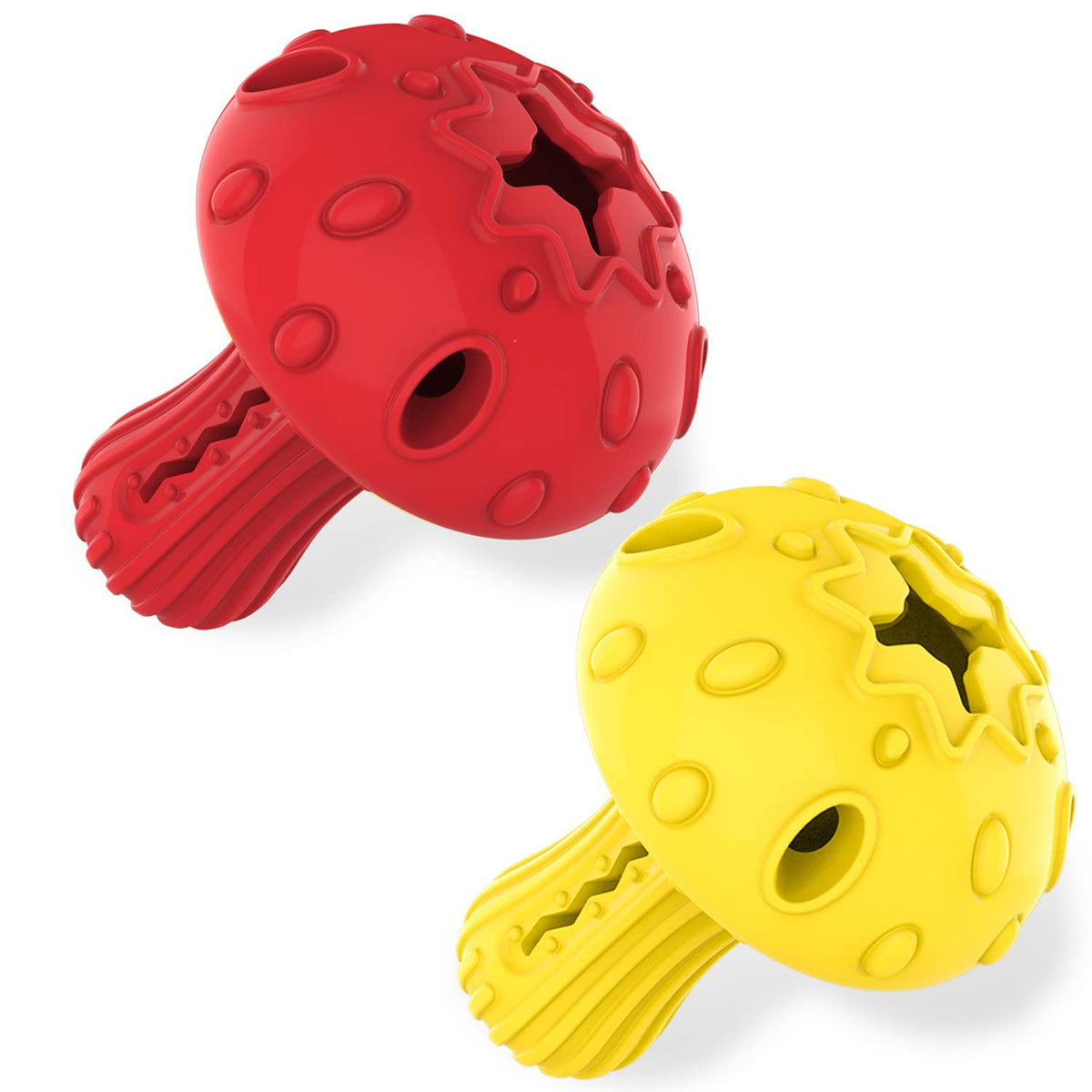 SCHITEC treat-dispensing toy engages dogs during snack time and play.