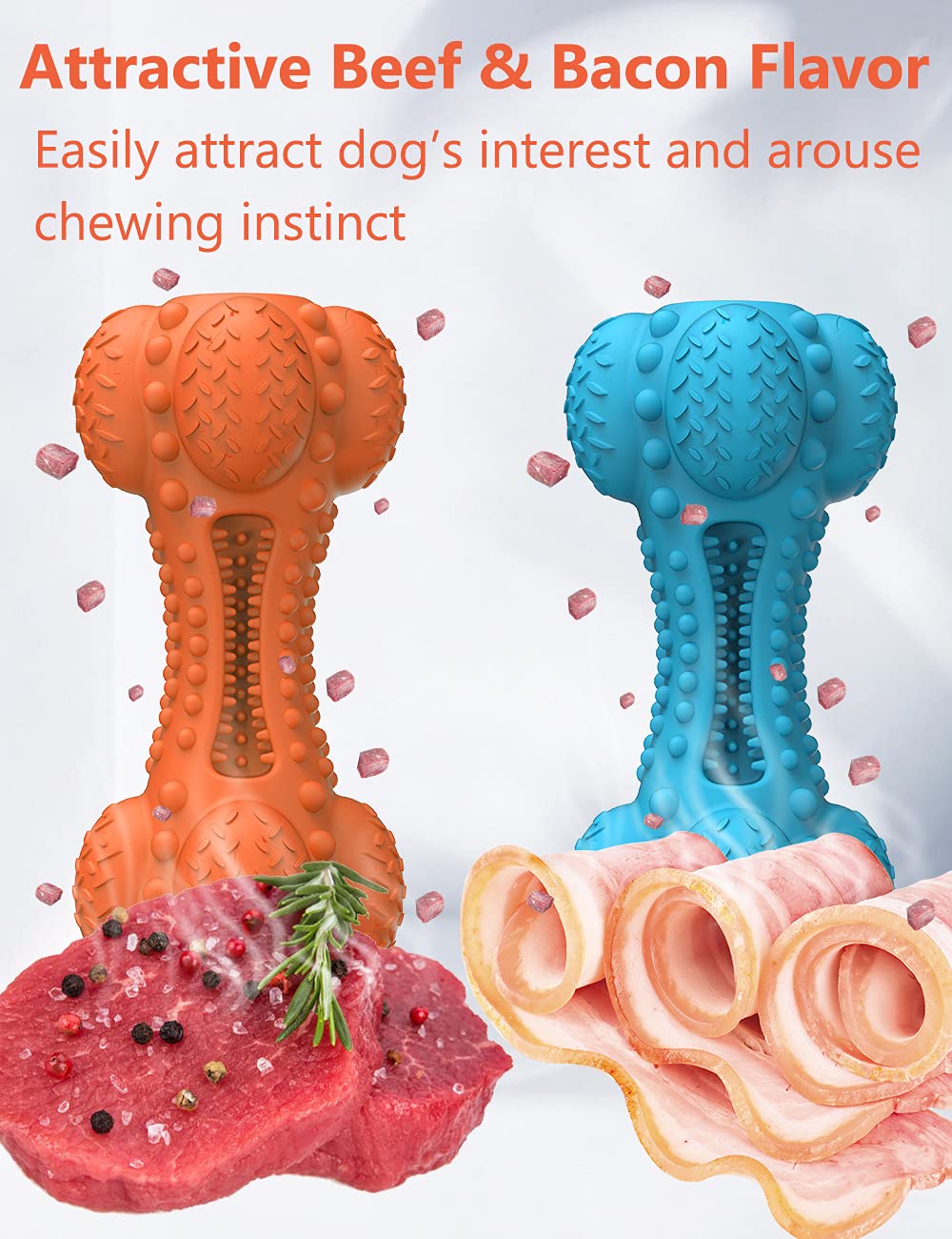 SCHITEC dual-squeaker dog chew toy boosts interactive play and focus.