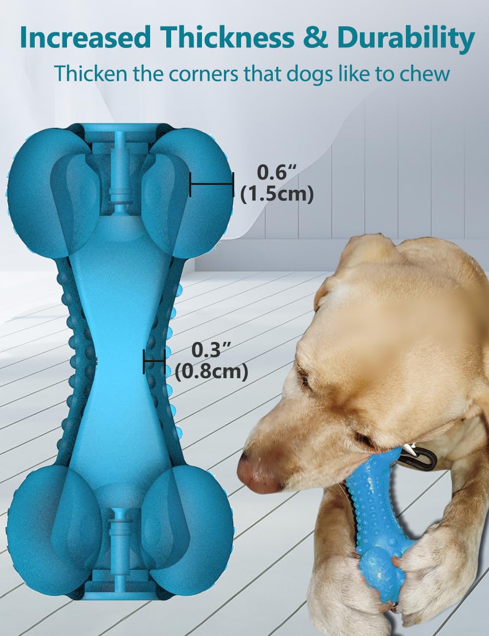 SCHITEC durable rubber dog chew for large breeds ready for heavy chewers.