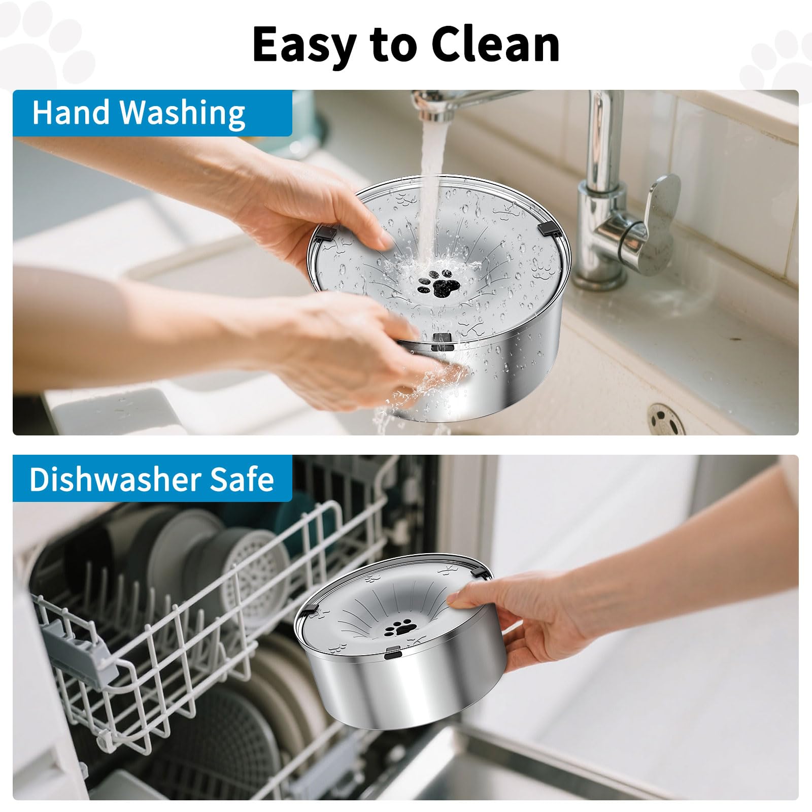 SCHITEC stainless-steel bowl is durable and easy to clean.