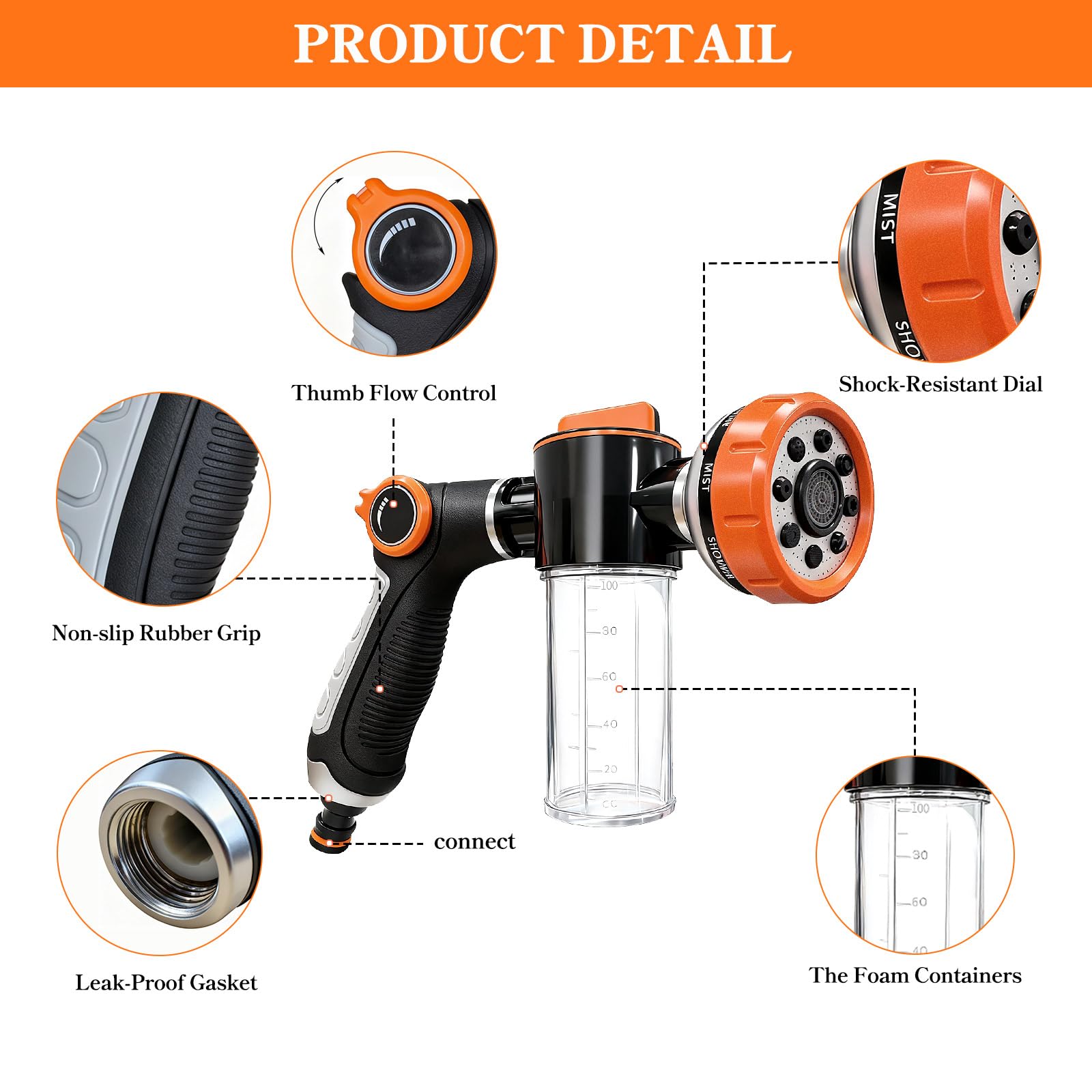 SCHITEC eight spray patterns on the dial offer versatile bathing.