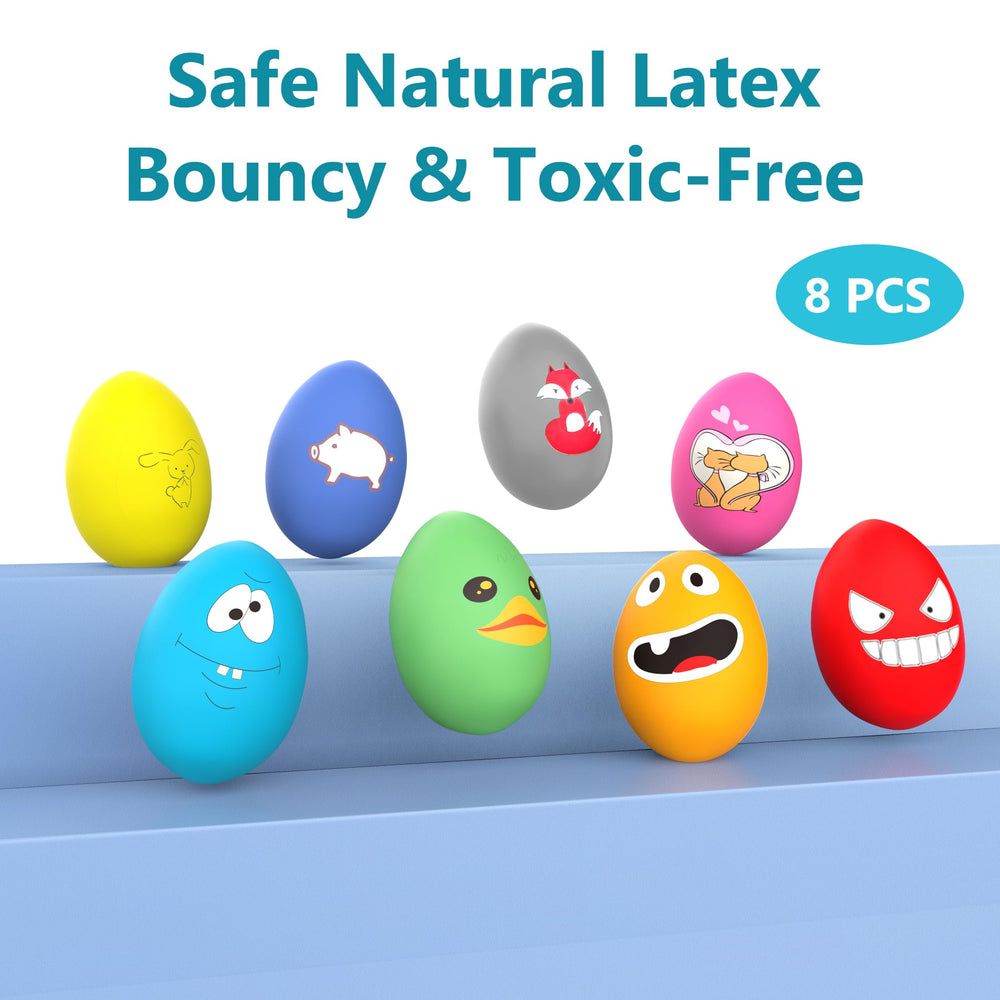 SCHITEC green patterned egg toy for doggy chase and bounce.