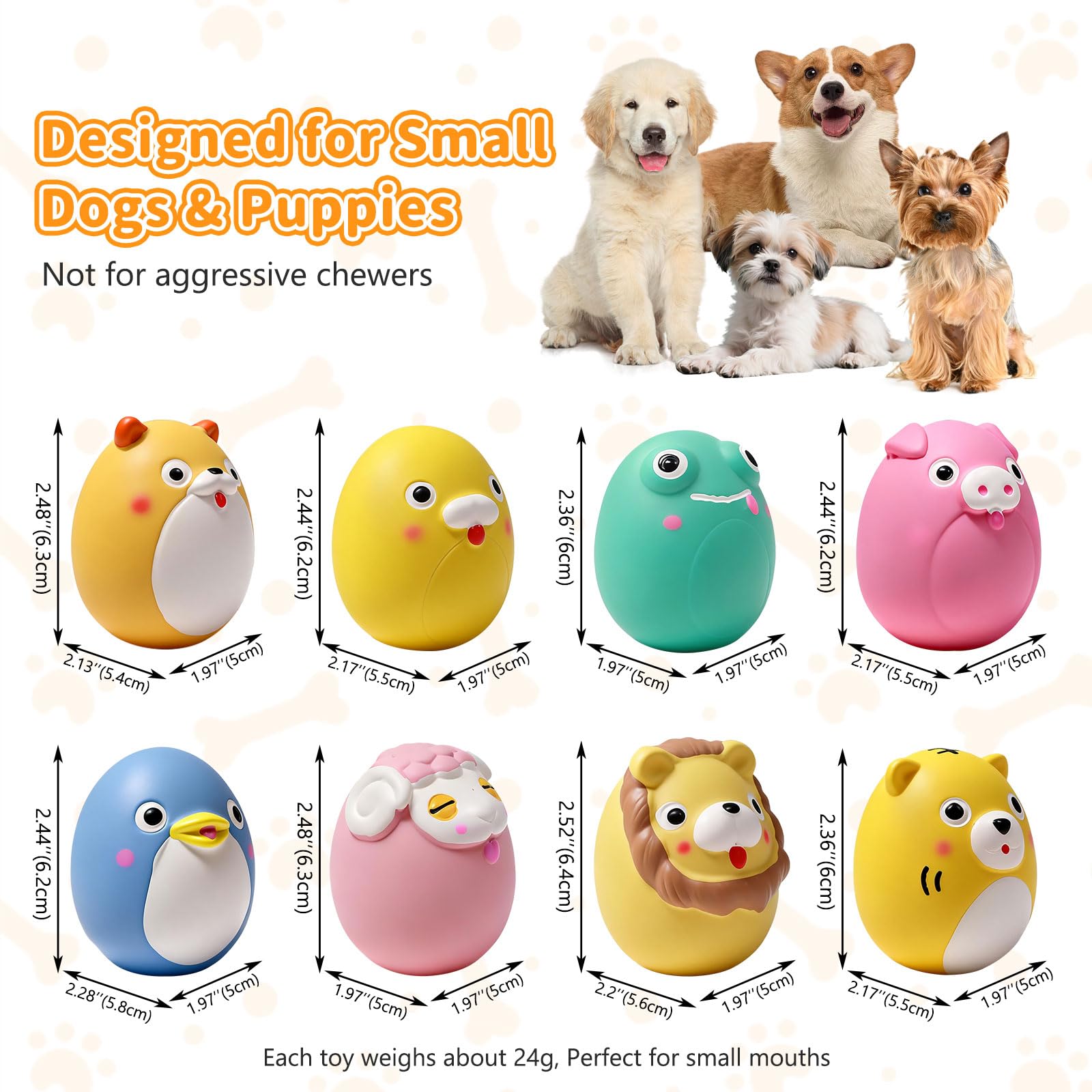 SCHITEC mini-sized toys suit extra small and small breeds for fetch and chase.