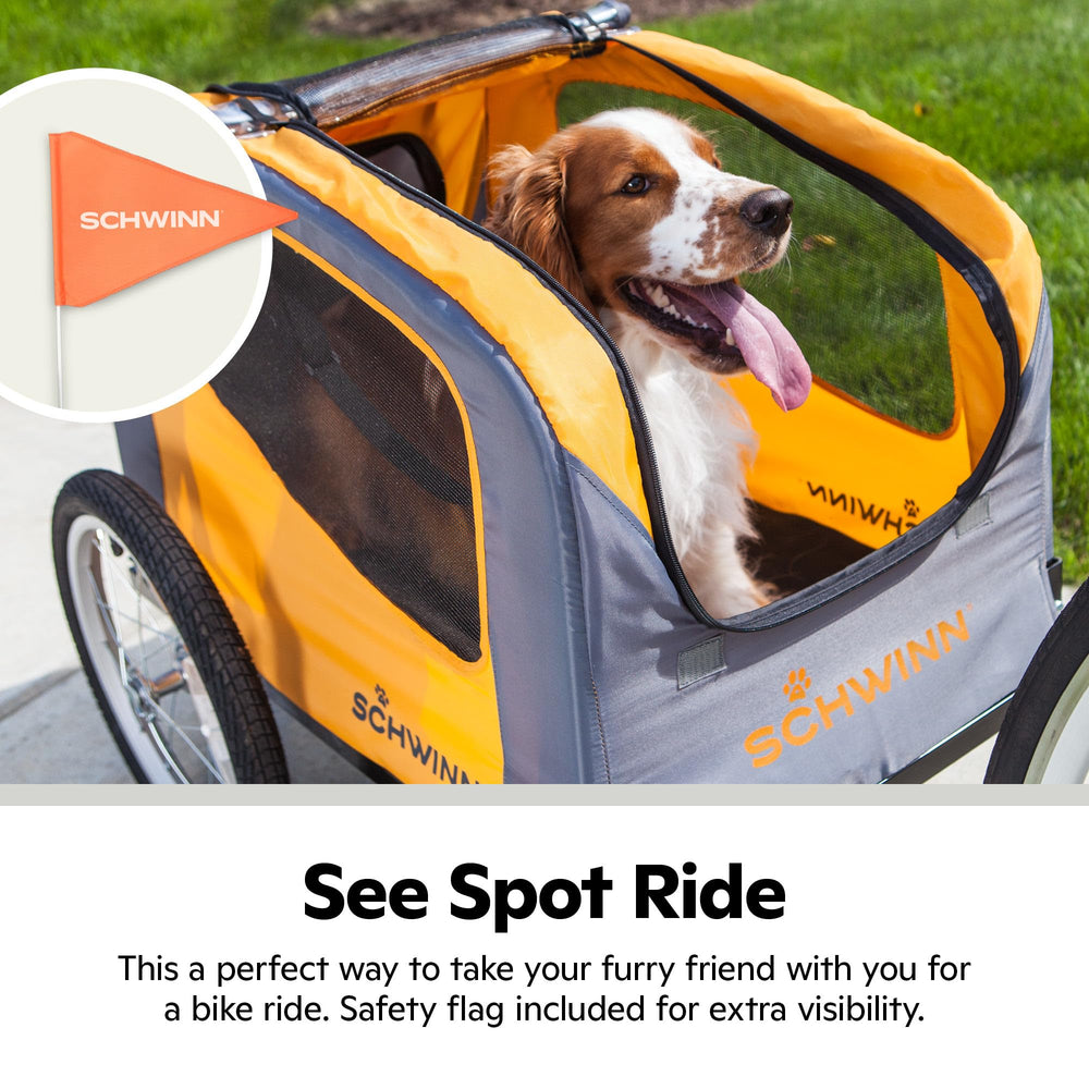 Schwinn Rascal canopy acts as bug screen and weather shield.