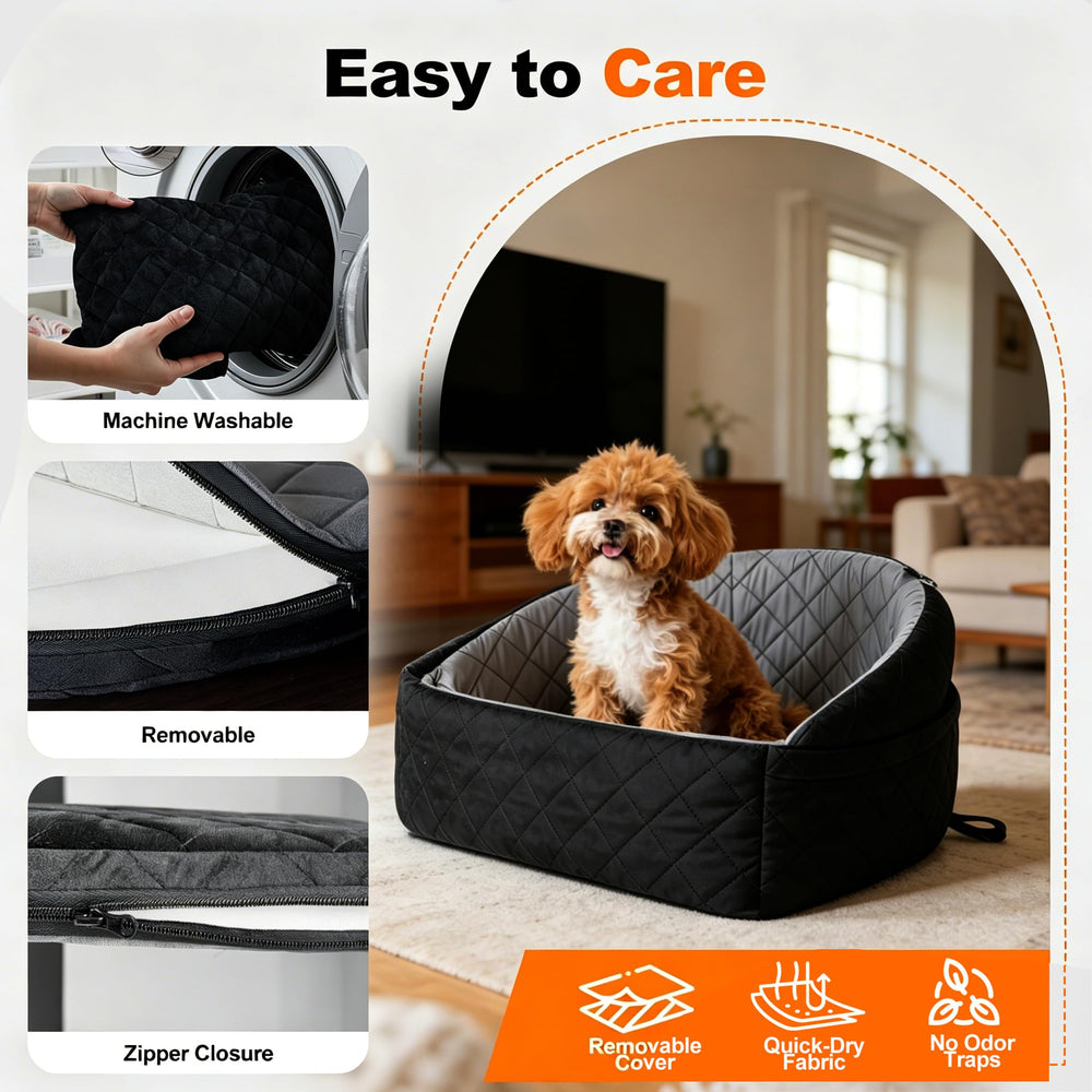 Scilulu dog car seat secure design with dual anchors keeps pets stable.