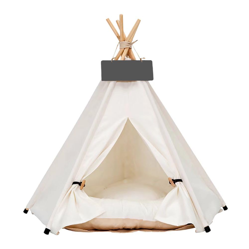 SCNBOM Pet Teepee cotton canvas material provides a cozy shelter for small pets
