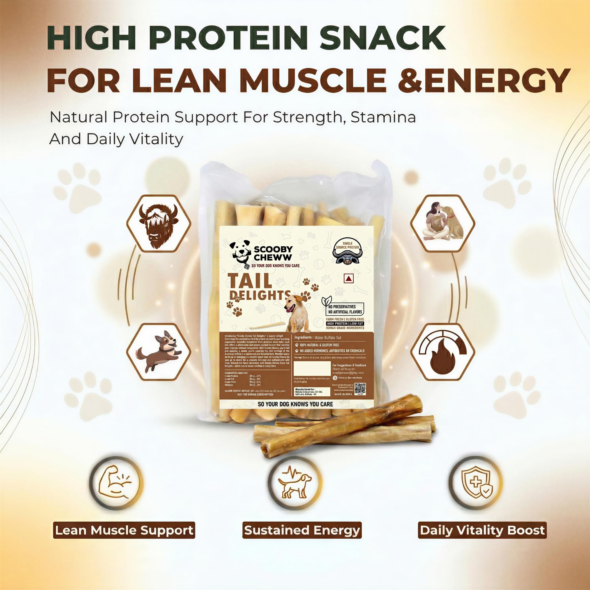 Scooby Cheww Long-lasting chews reduce boredom during chewing sessions.