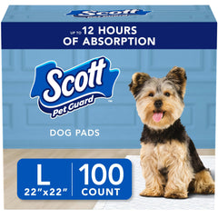 Scott Pet Guard Dog Pads large 22x22 box shows 100-count training pads