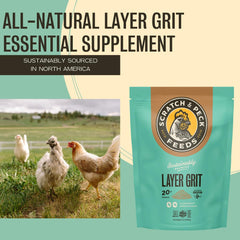 Scratch and Peck Layer Grit coop storage area for convenient daily grit access