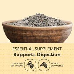 Scratch and Peck Layer Grit granule close up shows natural grit size for digestion