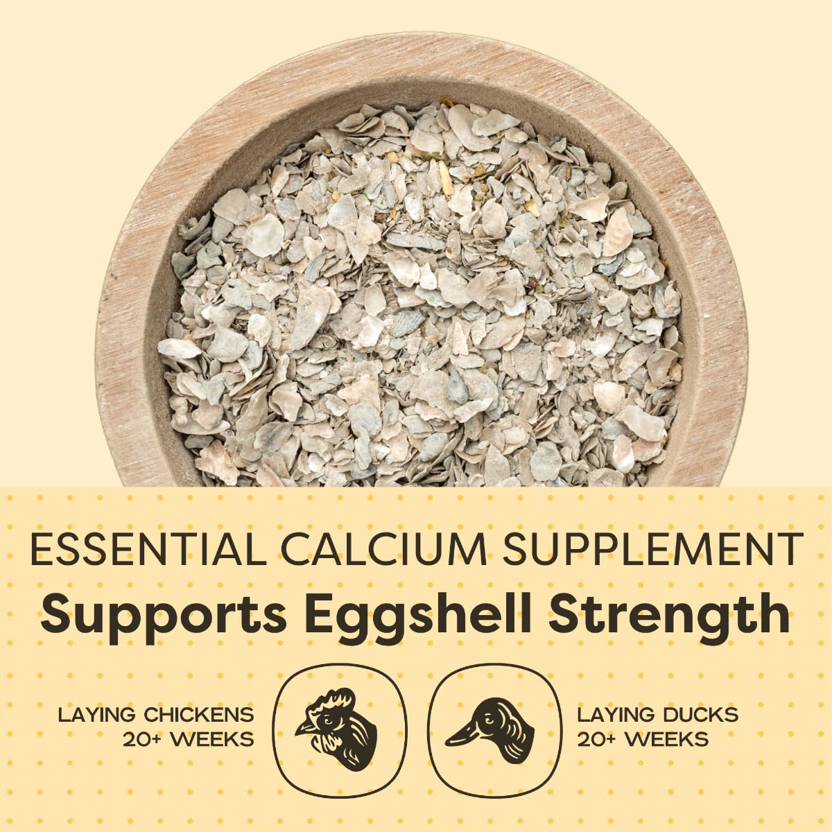 Scratch and Peck Oyster Shell Supplement Pacific Northwest-sourced ingredients emphasize local sustainability.