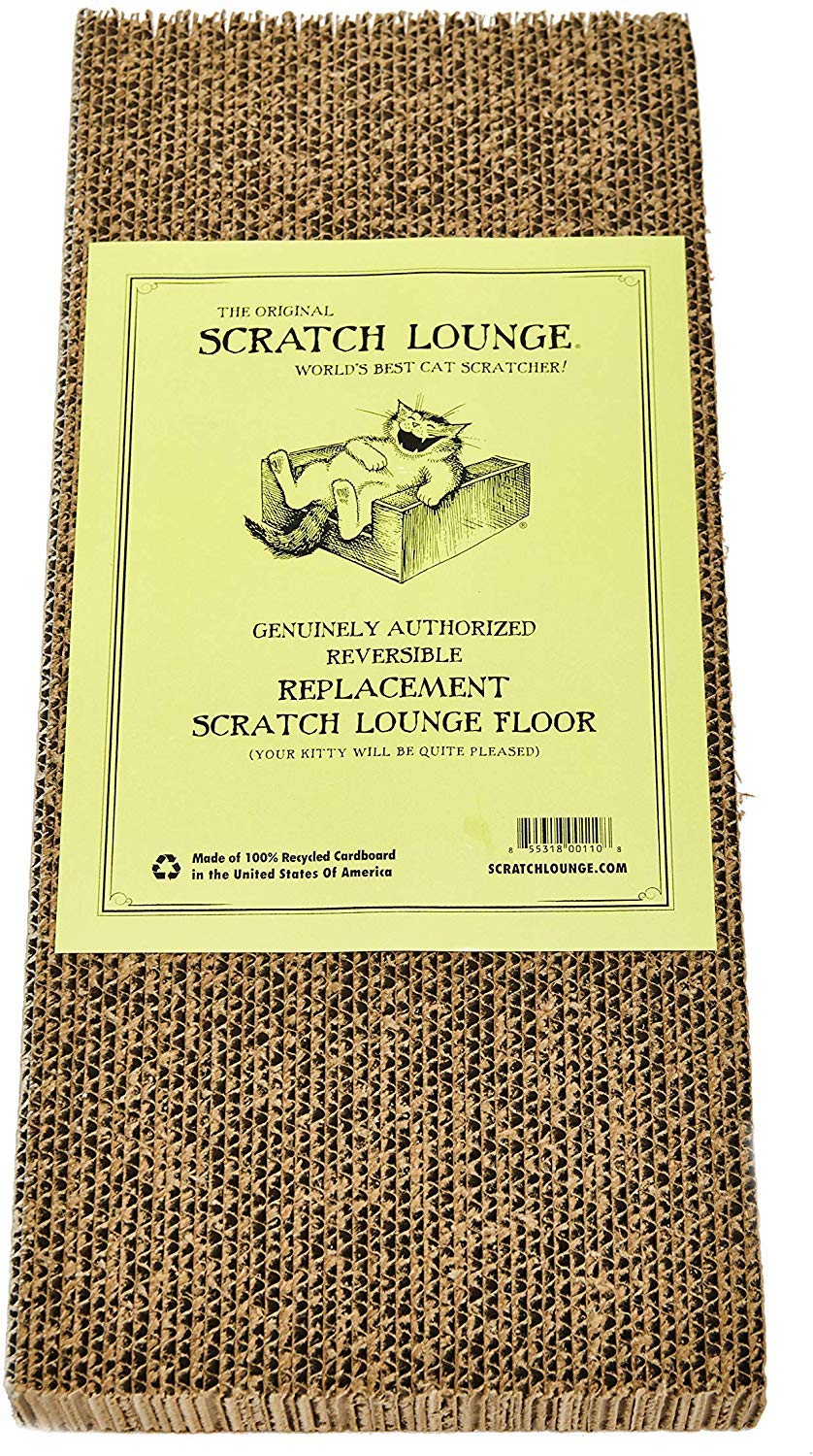 Scratch Lounge recyclable cardboard material for eco-friendly scratching.