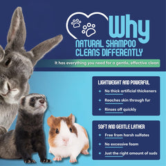 Scrubby Tails gentle foaming lather shown during grooming for easy application