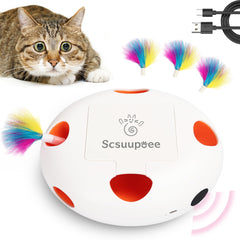 Scsuupoee cat toys 7 holes feather pop engaging feather play for indoor cats