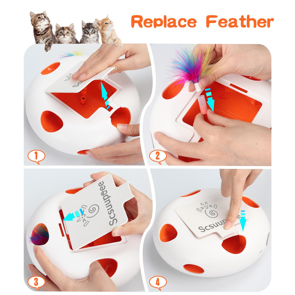 Scsuupoee cat toys non-slip-base stable placement during energetic sessions