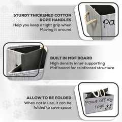 SD SKYDEN printed lettering detail on toy bin