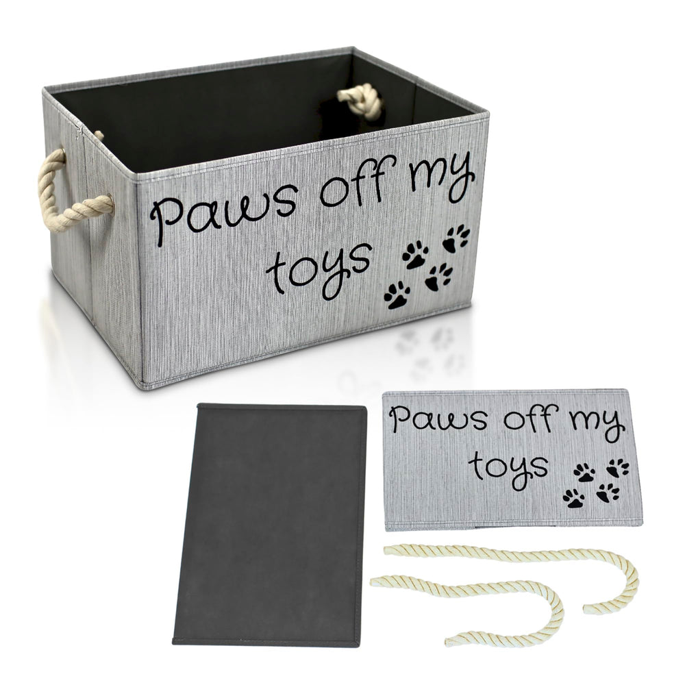 SD SKYDEN dog toy bin close-up shows durable bamboo fabric