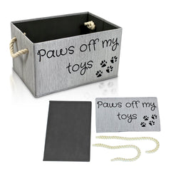 SD SKYDEN dog toy bin close-up shows durable bamboo fabric