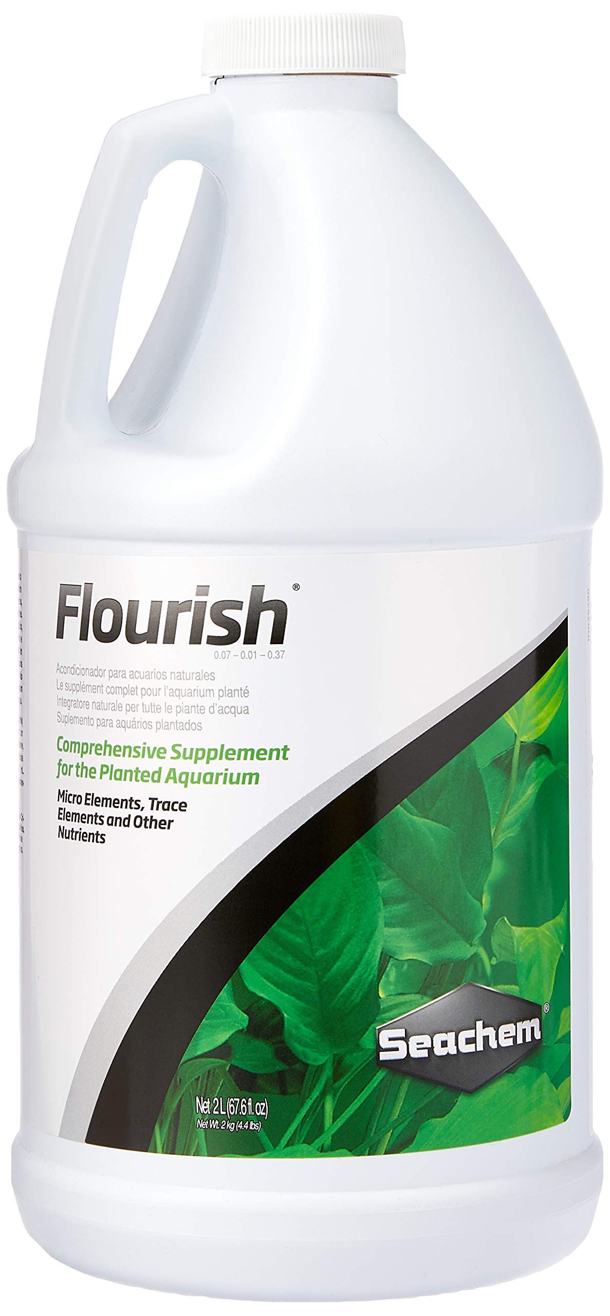 Seachem Flourish bottle pour demonstrates easy weekly dosing for healthy freshwater plants.