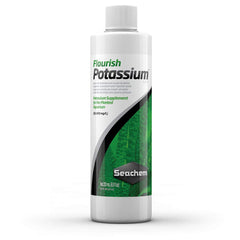 Seachem Flourish Potassium label close-up highlighting growth-supporting nutrients.