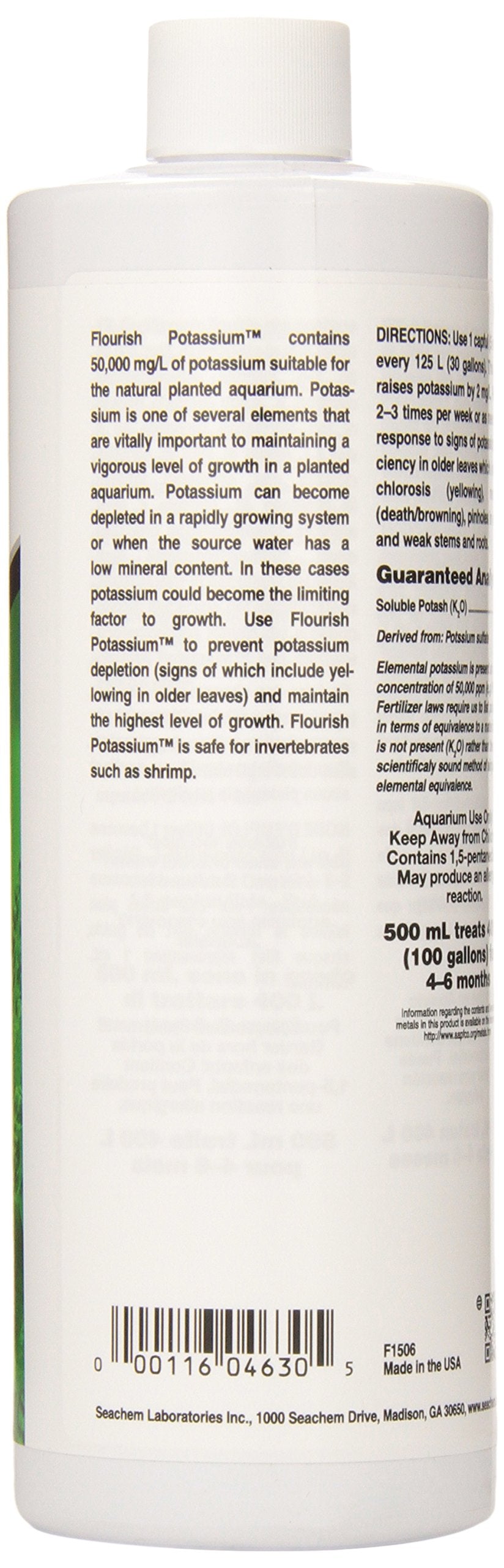 Seachem Flourish Potassium pour being added to a planted tank.