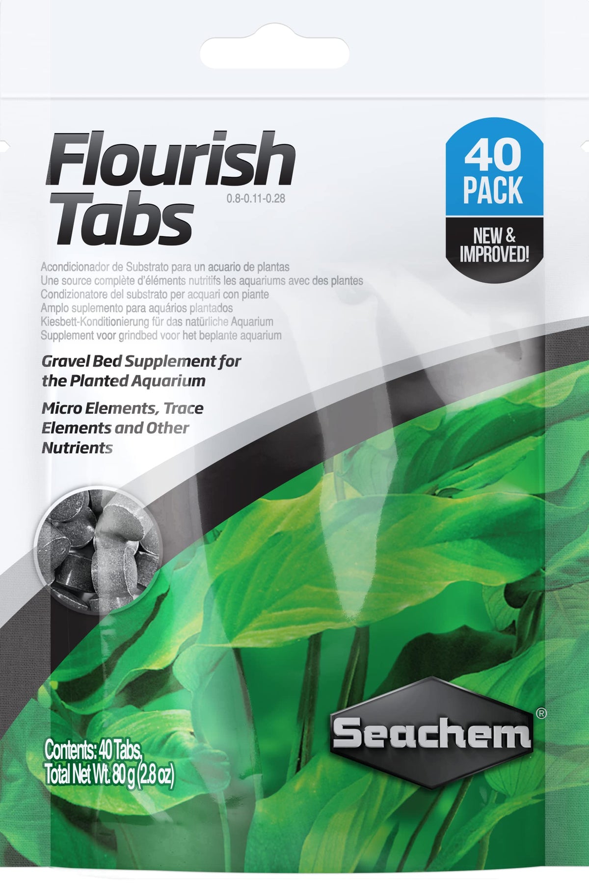 Seachem Flourish Tabs in gravel bed promote root nourishment and steady nutrient release.