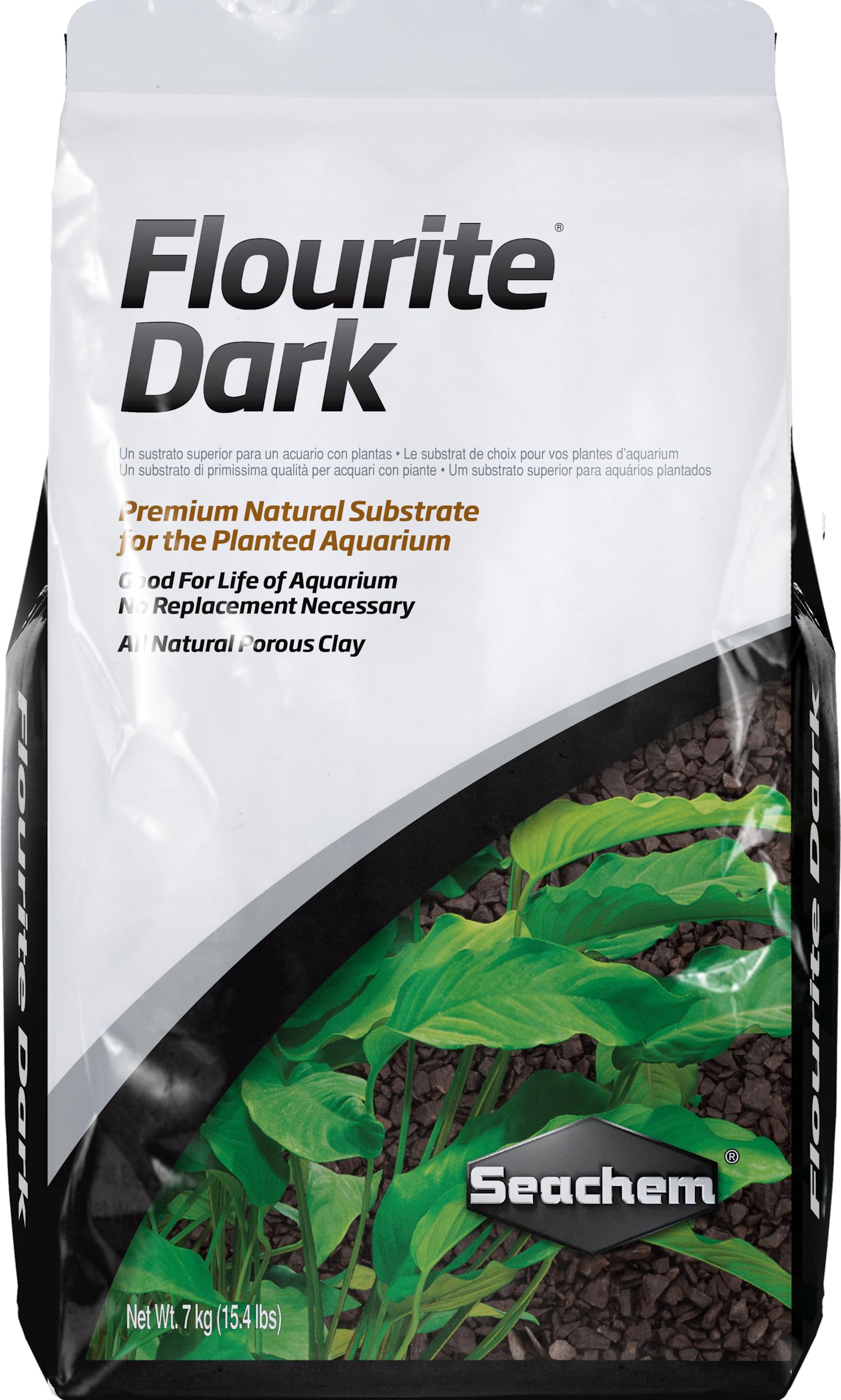 Seachem Flourite Dark substrate bed enhances planted tanks with natural porous clay.