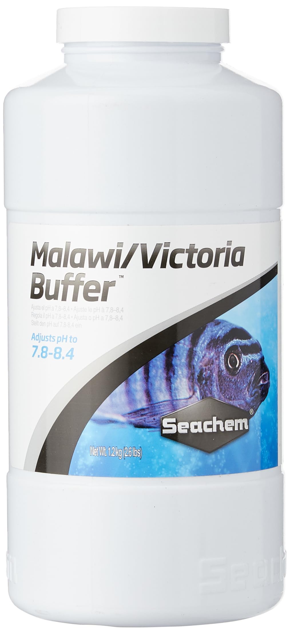 Seachem Malawi/Victoria Buffer packaging, 1.2 kg bag ready for tank use.