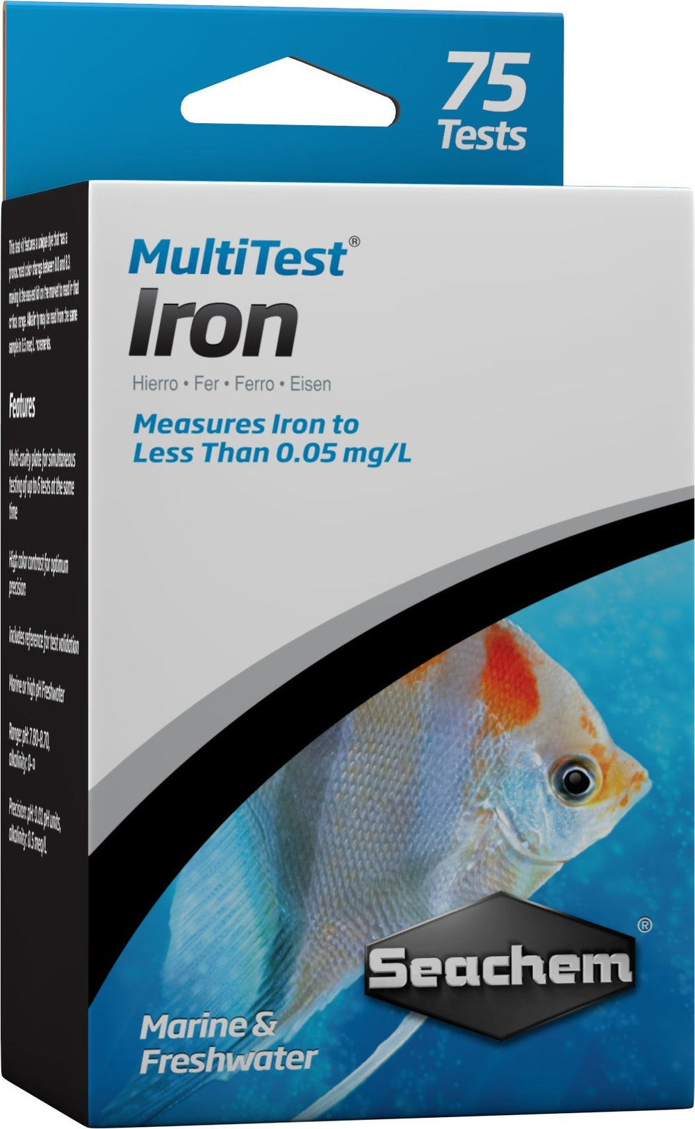 Seachem MultiTest Iron Test Kit front view for precise aquarium iron testing