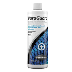 Seachem ParaGuard bottle showing safe parasite control for freshwater and marine tanks