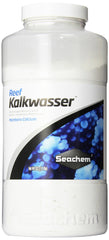Seachem Reef Kalkwasser bottle showing pure calcium hydroxide for reef calcium maintenance.
