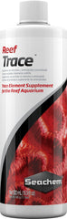 Seachem Reef Trace Elements bottle pour enables precise reef element replenishment