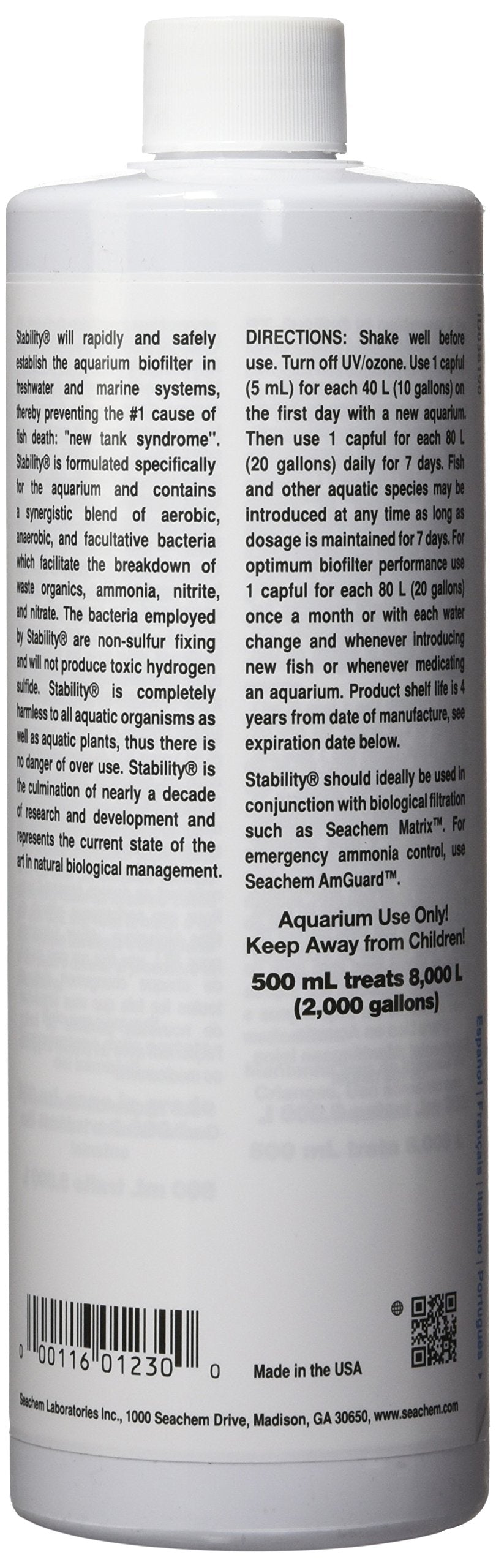 Seachem Stability in a freshwater tank highlighting rapid biofilter establishment.