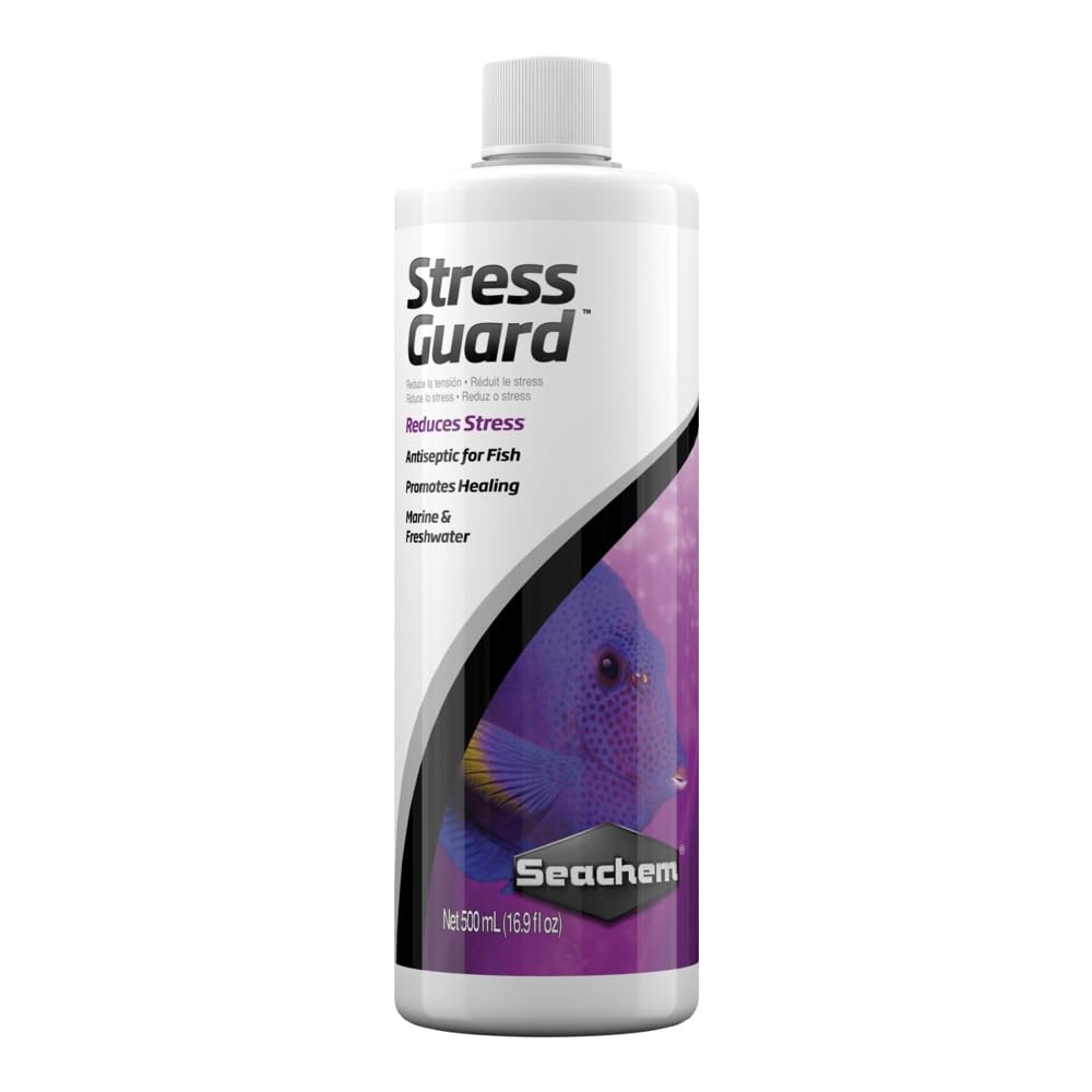 Seachem StressGuard slime coat protection during handling helps reduce fish stress and ammonia exposure.