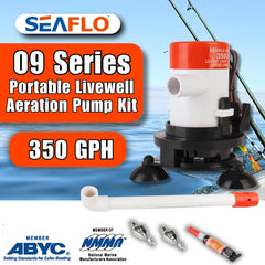 SEAFLO 09 Series adjustable spray head shown for precise flow control